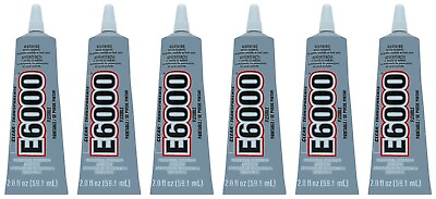 #ad E6000 Lot of 6 Industrial Strength Adhesive Permanent Bond Clear Glue 2oz Tubes $24.95