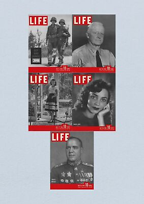 #ad Life Magazine Lot of 5 Full Month of July 1944 3 10 17 24 31 WWII ERA $45.00
