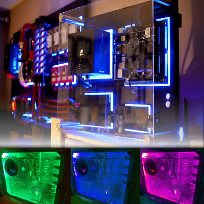 #ad 2X RGB Led Strip Lights Kit Addressable ARGB Gaming for MidTower PC Case CV $13.79