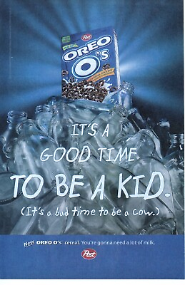 #ad 1998 NEW OREO O#x27;s Cereal Food Promo PRINT AD WALL ART A GOOD TIME TO BE A KID $19.49