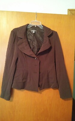 #ad 000 Womens APT 9 Size 8 Blazer Sport Jacket Suit Coat Bown 3 Button $19.99