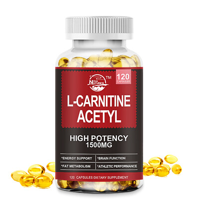 #ad L Carnitine High Potency 1500mg 120 Capsules Fat Burn Antioxidant 2 Month Supply $16.65