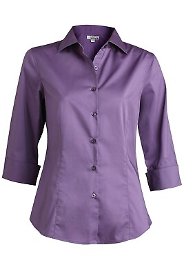 #ad Edwards Style #5033 Woman#x27;s Violet Tailored Stretch Blouse Size: XL $11.00