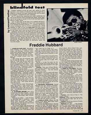 #ad Freddie Hubbard Blindfold Test Down Beat 1970s Cutting #3C GBP 14.75
