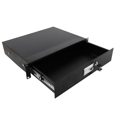 #ad 19quot; Rack Mount 2U Steel Plate DJ Drawer Equipment Cabinet Lockable w key Gift $46.39