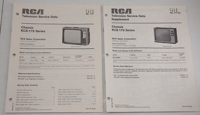 #ad RCA Television Service Data Chassis KCS 179 Series 1970 No T17 with Supplement $14.95