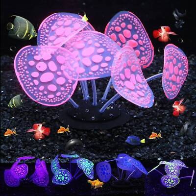 #ad Silicone Glowing Artificial Fish Tank Aquarium Coral Plants Underwater Decor USA $11.89