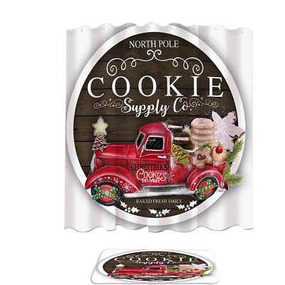 #ad Cool Christmas Truck Cookie Supply Shower Curtains $25.90