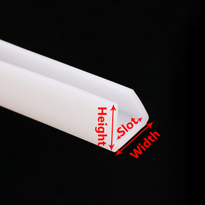 #ad White Silicone Rubber Seal strip U shape Soft Sealing Slot 1mm 15mm Wraparound $53.45
