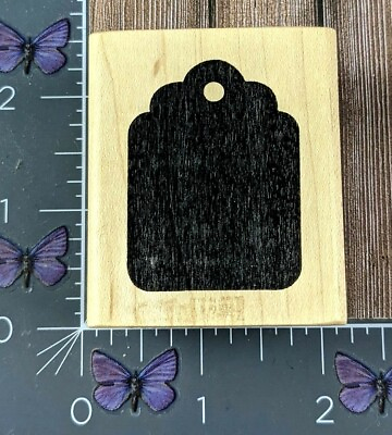 #ad A Stamp In The Hand Solid Price Tag Shape Rubber Stamp Wood #AO33 $2.00