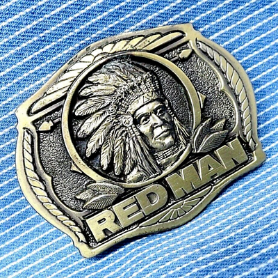 #ad Red Man Chew Promo Belt Buckle Plug Vintage 1988 Pinkerton Tobacco TGABC .BMW617 $25.99