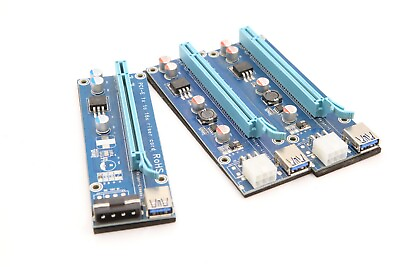 #ad 3x USB 3.0 PCI E Express 1x 16x Extender Riser Card Adapter Relper Lineso A11d $11.29