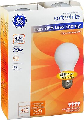 #ad GE 66246 29W 40 W Replacement Soft White 20 Bulbs $29.99
