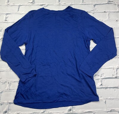 #ad True North Blue Merino Wool Base Layer Long Sleeve Hiking Shirt Men’s Sz M $22.00