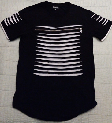 #ad Men#x27;s Medium Carbon Black Layered Claw Rip Designed T Shirt $16.00