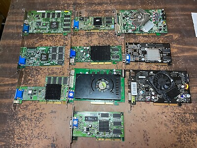 Lot of 10 Vintage AGP PCI ISA Gaming Graphics Video Cards Working $129.99