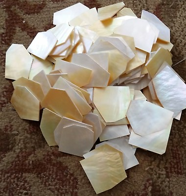 #ad Large GOLDamp; WHITE Mother of Pearl ..050 mop FLAT INLAY BLANKS.shell 1 lb $100.00
