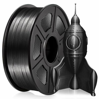 #ad PLA Silk Black Filament 1.75mm 3D Printer Filament 2.2Lbs Spool for 3D Printing $23.98