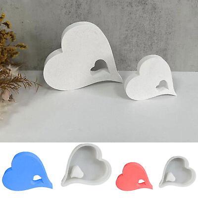 #ad Heart Silicone Resin Candle Mold Romantic DIY Mousse Cake Chocolate Jelly Mould $8.90