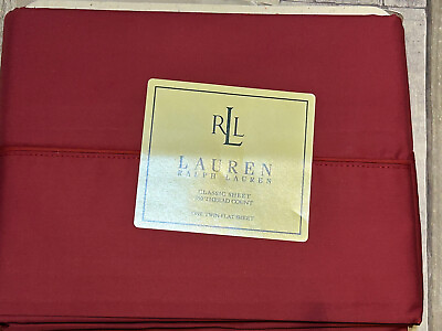 #ad Ralph Lauren Classic Sheet Twin Flat Scarlett 100% supima cotton 350 tc New $21.95