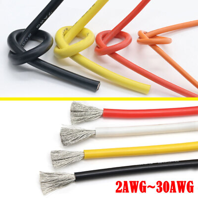 #ad 5 Meter UL Strand Silicone Soft Cable 2 4 6 7 8 10 11 30AWG Multicolor RC Wire $1.92