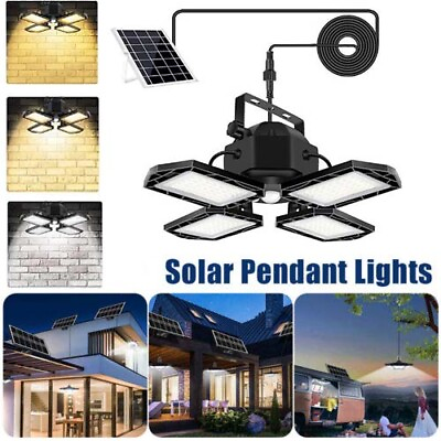 #ad Solar Pendant Light Solar Powered Motion Sensor Shed Light168LED Outdoor Indoor $34.99