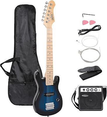 #ad 30quot; Kids Electric Guitar with Amp Strap Strings and Picks Combo Accessory Kit $64.58