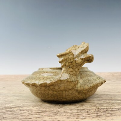 #ad 6“ China exquisite porcelain circumfluence Song Dynasty Ge Ci dragon Pen washing $255.00