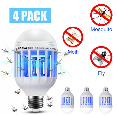 #ad 4 Pack Light Zapper LED Light Bulb Bug Mosquito Fly Insect Killer Bulb Lamp Home $19.99