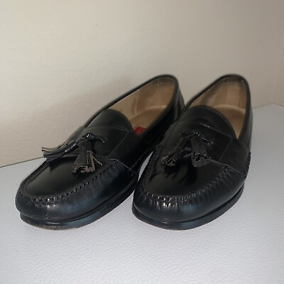 #ad Cole Haan Men#x27;s 10.5 D US Black Leather Pinch Tassel Penny Loafer Dress Shoes $29.00