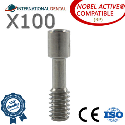 #ad #ad 100 Titanium Screw For Adapter Head RP Nobel Biocare Active Hex Dental Fixture $499.90