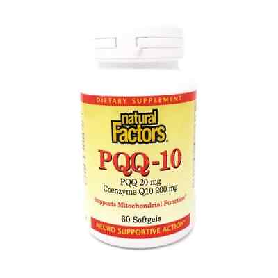 #ad Natural Factors PQQ 10 PQQ 20mg Coenzyme Q10 200mg 60 Softgels Exp 3 2024 $14.99