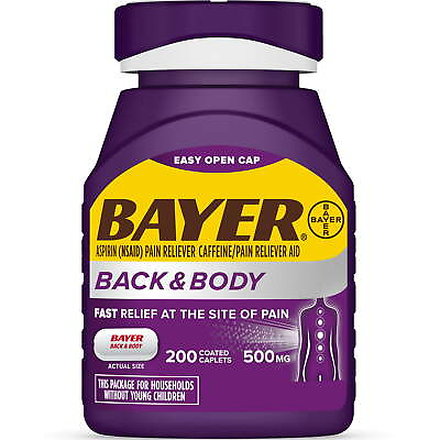 #ad Bayer Back amp; Body Aspirin Pain Reliever Fast Coated Caplets 500 mg 200 Count $27.45
