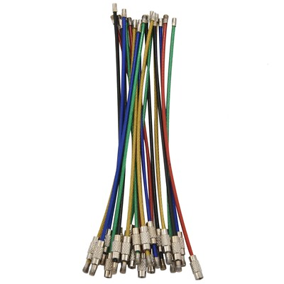 #ad 20Pack Colored Nylon Coated Stainless Steel Wire Keychains 2Mm 6.3 Inches Cable $8.42