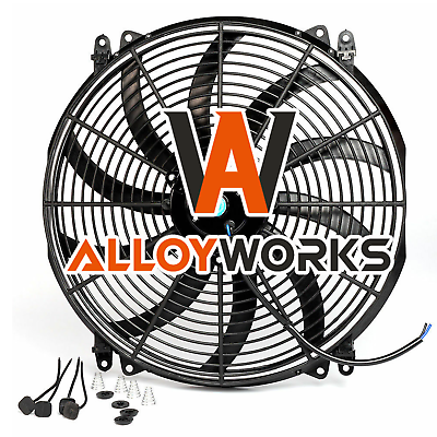 #ad 16quot;Inch 120W 12V Slim Thin Fan Push Pull Electric Radiator Fan Cooling Mount Kit $35.99