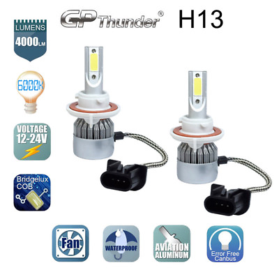#ad 2x GP Thunder Cree LED Headlight Kit H13 9008 6000K Low High Beams 2 Bulbs White $14.99