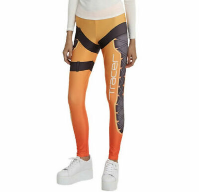 #ad Overwatch Leggings Women’s Extra Large Cosplay Tracer Mongolife Yellow New $10.00