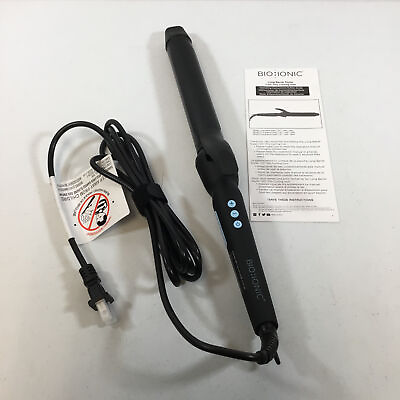 #ad Bio Ionic Z FGTST CL 1.25 Long Barrel Styler Black Corded Curling Iron Used $89.99