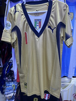 #ad italy jersey 2006 shirt buffon gold short sleeve world cup shirt $65.00