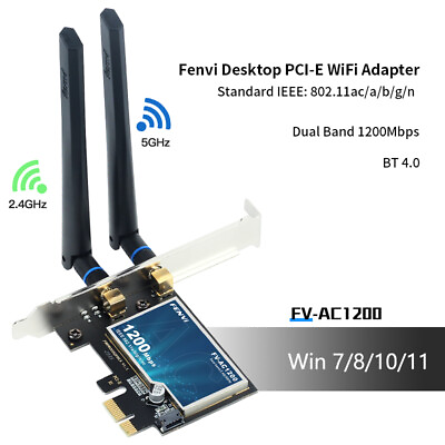 #ad AC1200 PCIe WiFi Card for Desktop PC wifi Bluetooth 4.0 Wireless Network Adapter $13.29