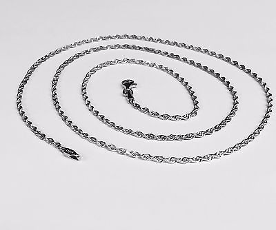 #ad 14k SOLID WHITE Gold ROPE Pendant Link Chain Necklace 16quot; 2 mm 3.5 grams WRO14 $293.00