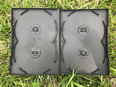 #ad 10 PCS NEW14mm Multi 4 Quad DVD Cases Overlapping Hubs Black DH1FREE SHIPPING $12.99