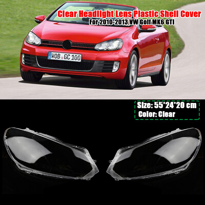 #ad Front Headlight Lens Shell Cover For 2010 2013 VW Golf MK6 Clear Cap Left Right $52.99