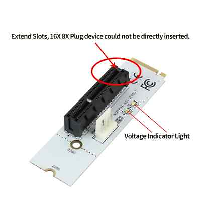 #ad M.2 to PCI E 4X Riser Card M2 Key M to PCIe X4 Adapter w LED Voltage Indicator $4.19
