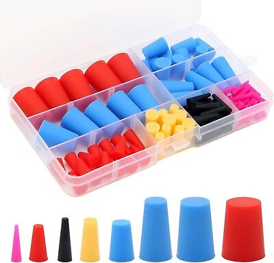 #ad 110Pcs Silicone Rubber Tapered Plug Reusable Plugs 8 Size 1 16 To 5 8 FREE SHIP $16.99