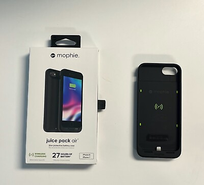 #ad New mophie Juice Pack Air Wireless Battery Case for iPhone 8 7 Black Color $37.95