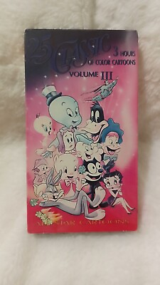 #ad 25 Classic Of Color Cartoons Volume III 3 VHS Popeye Bugs All Star Cartoon Seal $12.50