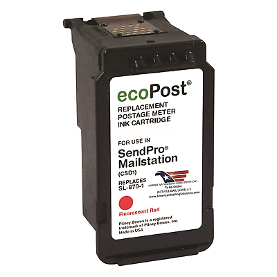 #ad Pitney Bowes SL 870 1 Red Ink Cartridge replacement for the SendPro Mailstation $57.99