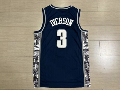 #ad Mens Allen Iverson #3 Basketball Jersey Georgetown Hoyas College Jersey Stitched $19.99