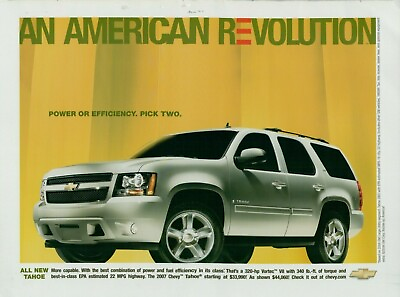 2007 Chevrolet Chevy Tahoe Power Efficiency 320 HP Vortec Photo Vintage Print Ad $9.99